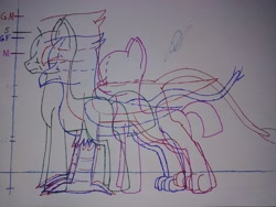 Size: 4032x3024 | Tagged: safe, artist:darthalex70, earth pony, griffon, pony, scale, traditional art