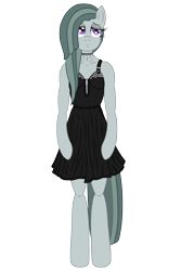 Size: 3200x4800 | Tagged: safe, alternate version, artist:fascismnotincluded, marble pie, anthro, unguligrade anthro, arm hooves, choker, clothes, dress, eyeshadow, high res, makeup, simple background, solo, transparent background, vector