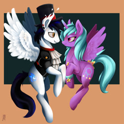 Size: 900x901 | Tagged: safe, artist:dmkamikazee, oc, alicorn, pegasus, pony, alicorn oc, hat