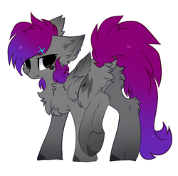 Size: 1020x1006 | Tagged: safe, artist:little-sketches, oc, oc only, oc:shyluna, pegasus, pony, butt, chest fluff, dock, ear fluff, female, fluffy, mare, plot, simple background, sketch-fluffy's fluffy butts, solo, white background