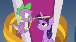 Size: 1920x1080 | Tagged: safe, screencap, spike, twilight sparkle, twilight sparkle (alicorn), alicorn, dragon, pony, the ending of the end, measuring tape, winged spike