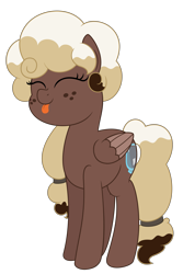 Size: 3125x4688 | Tagged: safe, artist:besttubahorse, oc, oc:sweet mocha, pony, :p, cute, eyes closed, freckles, simple background, tongue out, transparent background, vector