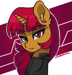 Size: 2600x2700 | Tagged: safe, artist:ciderpunk, oc, oc:tsangefis, pony, unicorn, bust, female