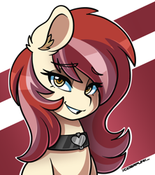 Size: 2400x2700 | Tagged: safe, artist:ciderpunk, oc, oc only, oc:colored lights, pony, bust, choker, collar, looking at you