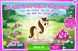 Size: 1038x684 | Tagged: safe, dawnlighter, pony, unicorn, advertisement, costs real money, cute, dawwnlighter, female, friendship student, gameloft, gem, mare, official, sale, solo