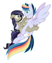 Size: 815x981 | Tagged: safe, artist:ipandacakes, artist:shiiazu, oc, oc only, oc:tessitura, oc:tidal wave, earth pony, pegasus, pony, female, magical lesbian spawn, male, mare, offspring, parent:coloratura, parent:songbird serenade, simple background, stallion, transparent background