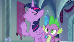 Size: 1920x1080 | Tagged: safe, screencap, spike, twilight sparkle, twilight sparkle (alicorn), alicorn, dragon, sparkle's seven