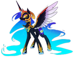 Size: 2146x1654 | Tagged: safe, artist:nutty-stardragon, daybreaker, nightmare moon, alicorn, fusion, solo, xk-class end-of-the-world scenario