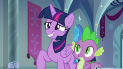 Size: 1920x1080 | Tagged: safe, screencap, spike, twilight sparkle, twilight sparkle (alicorn), alicorn, dragon, sparkle's seven