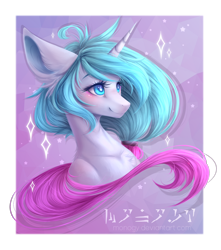 Size: 1280x1447 | Tagged: safe, artist:monogy, oc, oc only, oc:boss meow, pony, unicorn, bust, female, mare, portrait, skyrim, solo, the elder scrolls