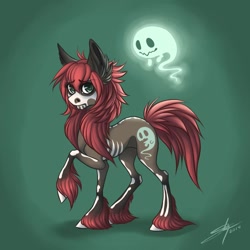 Size: 894x894 | Tagged: safe, artist:indecisivecrabcake, oc, oc:spooks, earth pony, ghost, pony, necromancer