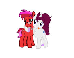 Size: 1140x894 | Tagged: safe, artist:ngthanhphong, oc, oc:crystal skies, oc:ruby star, earth pony, pony, unicorn, female, glasses, jewelry, male, mare, necklace, stallion