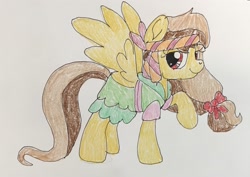 Size: 2273x1606 | Tagged: safe, artist:estories, artist:wolfspiritclan, oc, oc only, oc:alice goldenfeather, pegasus, pony, pirate, solo, traditional art