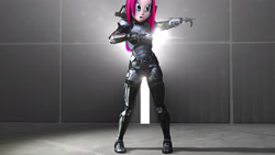 Size: 3840x2160 | Tagged: safe, artist:popa-3d-animations, pinkie pie, equestria girls, 3d, armor, clothes, cosplay, costume, mass effect, pinkamena diane pie, solo