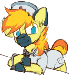 Size: 1019x1116 | Tagged: safe, artist:marsminer, oc, oc only, oc:yaktan, pony, nurse, solo