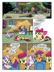 Size: 768x1024 | Tagged: safe, artist:brendahickey, idw, apple bloom, scootaloo, sweetie belle, spoiler:comic, spoiler:comicspiritoftheforest03, cutie mark crusaders, preview