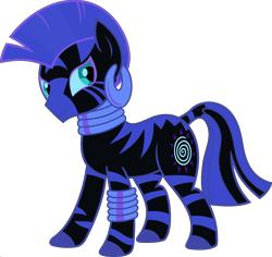 Size: 1920x1810 | Tagged: safe, edit, nightmare moon, zecora, zebra, ear piercing, earring, female, fusion, jewelry, leg rings, mare, neck rings, palette swap, piercing, ponyar fusion, recolor, simple background, solo, transparent background, vector, vector edit