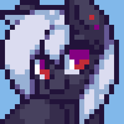 Size: 250x250 | Tagged: safe, artist:stockingshot56, oc, oc only, oc:luriel maelstrom, pony, bust, pixel art, portrait