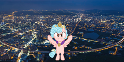 Size: 896x448 | Tagged: safe, cozy glow, pony, highrise ponies, irl, night, photo, taiwan, taoyuan