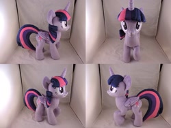 Size: 1597x1199 | Tagged: safe, artist:little-broy-peep, twilight sparkle, twilight sparkle (alicorn), alicorn, pony, irl, photo, plushie, raised hoof, solo