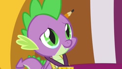 Size: 1920x1080 | Tagged: safe, screencap, spike, dragon, the ending of the end, medal, solo, teareyes, winged spike