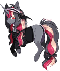 Size: 1624x1927 | Tagged: safe, artist:lunawolf28, oc, oc:bloody mary, pony, unicorn, clothes, female, mare, shirt, simple background, solo, transparent background