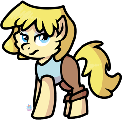 Size: 892x879 | Tagged: safe, artist:rainbow eevee, pony, clothes, female, looking at you, lori loud, ponified, simple background, solo, the loud house, transparent background, vector
