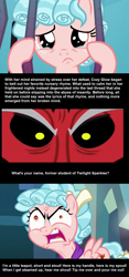 Size: 972x2084 | Tagged: safe, artist:lunaticdawn, edit, edited screencap, screencap, cozy glow, lord tirek, pegasus, pony, angry, comic, cozybetes, crying, cute, dialogue, female, filly, sad, screencap comic