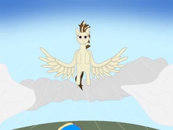 Size: 800x600 | Tagged: safe, oc, pegasus, pony, cloud, cloudy, newbie artist training grounds, sky, wind