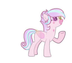 Size: 856x749 | Tagged: safe, artist:chaoscy, oc, oc only, oc:pink sky, angel, angel pony, original species, pegasus, pony, coat markings, female, heterochromia, mare, raised hoof, simple background, solo, tattoo, transparent background