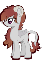 Size: 750x1066 | Tagged: safe, artist:chaoscy, artist:pegasski, oc, oc only, oc:blazed sky, demon, demon pony, original species, pony, base used, female, horns, mare, simple background, solo, transparent background