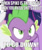 Size: 666x788 | Tagged: safe, derpibooru import, edit, edited screencap, editor:undeadponysoldier, screencap, rarity, spike, twilight sparkle, twilight sparkle (alicorn), alicorn, dragon, pony, unicorn, school raze, angry, caption, cropped, female, image macro, looking at you, male, mare, shit's about to go down, text, vulgar, winged spike