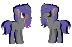 Size: 1024x672 | Tagged: safe, artist:chaoscy, artist:teepew, oc, oc only, oc:clari, angel, angel pony, demon, demon pony, hybrid, original species, pony, unicorn, base used, black sclera, colored sclera, female, mare, simple background, solo, transparent background