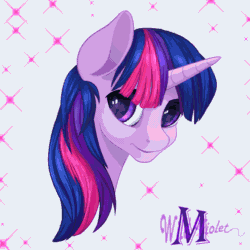 Size: 1900x1900 | Tagged: safe, artist:wildviolet-m, twilight sparkle, pony, animated, blinking, bust, cute, female, mare, portrait, solo, twiabetes