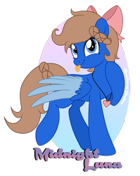 Size: 1346x1690 | Tagged: safe, artist:raspberrystudios, oc, oc only, oc:midnight luna, pegasus, pony, bow, commission, pegasus oc