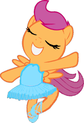 Size: 412x601 | Tagged: safe, artist:angrymetal, scootaloo, pony, 1000 hours in ms paint, anatomically incorrect, ballerina, ballet, ballet slippers, clothes, cute, cutealoo, dancing, incorrect leg anatomy, on one hoof, scootarina, scootatutu, scootutu, shoes, simple background, skirt, skirtaloo, solo, transparent background, tutu