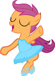 Size: 428x589 | Tagged: safe, artist:angrymetal, scootaloo, pony, 1000 hours in ms paint, ballerina, ballet, ballet slippers, clothes, cute, cutealoo, en pointe, one arm up, scootarina, scootatutu, scootutu, shoes, simple background, skirt, skirtaloo, solo, transparent background, tutu