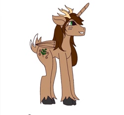 Size: 683x635 | Tagged: safe, artist:mintymelody, oc, oc:princess everbrook ivy, alicorn, deer pony, original species, alicorn oc