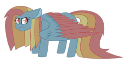 Size: 2500x1269 | Tagged: safe, artist:crazysketch101, oc, oc only, oc:crazy looncrest, pegasus, pony, desaturated, female, mare, old, simple background, transparent background
