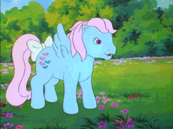 Size: 325x242 | Tagged: safe, screencap, wind whistler, pegasus, pony, g1, my little pony 'n friends, animated, gif, mish mash melee, solo
