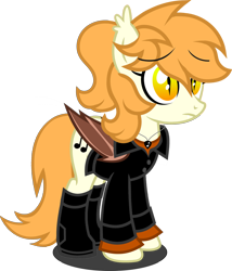 Size: 1280x1498 | Tagged: safe, artist:fletcherthehuntress, oc, oc:oriana sunblood, bat pony, pony, clothes, female, mare, simple background, solo, transparent background