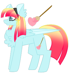 Size: 2808x3000 | Tagged: safe, artist:crazysketch101, oc, oc only, oc:crazy's mom, pegasus, pony, chest fluff, colored wings, colored wingtips, female, gradient mane, gradient tail, simple background, solo, transparent background