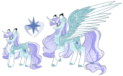 Size: 2500x1540 | Tagged: safe, artist:crazysketch101, oc, oc:stella, alicorn, pony, unicorn, chest fluff, curved horn, ear fluff, horn, race swap, simple background, spread wings, tail band, tail fluff, transparent background, wings