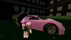 Size: 1920x1080 | Tagged: safe, oc, oc:paisy pennings, pony, 3d, car, female, gmod, mare, pac3, solo, tongue out, visor