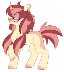 Size: 2677x3000 | Tagged: safe, artist:crazysketch101, oc, oc only, pony, unicorn, commission, curved horn, female, glasses, horn, simple background, solo, transparent background