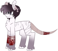 Size: 3424x2976 | Tagged: safe, artist:crazysketch101, oc, oc only, pony, bandage, blood, commission, rat tail, simple background, solo, transparent background