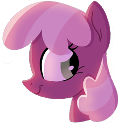 Size: 1280x1280 | Tagged: safe, artist:herfaithfulstudent, cheerilee, earth pony, pony, bust, female, looking back, mare, simple background, smiling, solo, transparent background