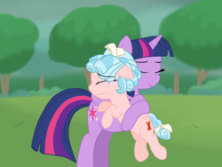 Size: 2224x1668 | Tagged: safe, artist:chubbypug, cozy glow, twilight sparkle, twilight sparkle (alicorn), alicorn, pony, a better ending for cozy, alternate universe, cozybetes, cozylove, cute, foal, good end, hug, mama twilight