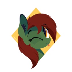 Size: 1000x1000 | Tagged: safe, artist:lollipony, oc, oc only, pony, :p, bust, one eye closed, solo, tongue out, vector, wink