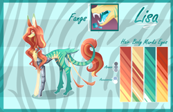 Size: 4626x3000 | Tagged: safe, artist:sugaryicecreammlp, oc, oc:lisa, earth pony, pony, amputee, fangs, female, mare, prosthetic leg, prosthetic limb, prosthetics, reference sheet, solo